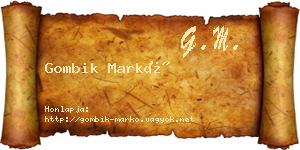Gombik Markó névjegykártya
